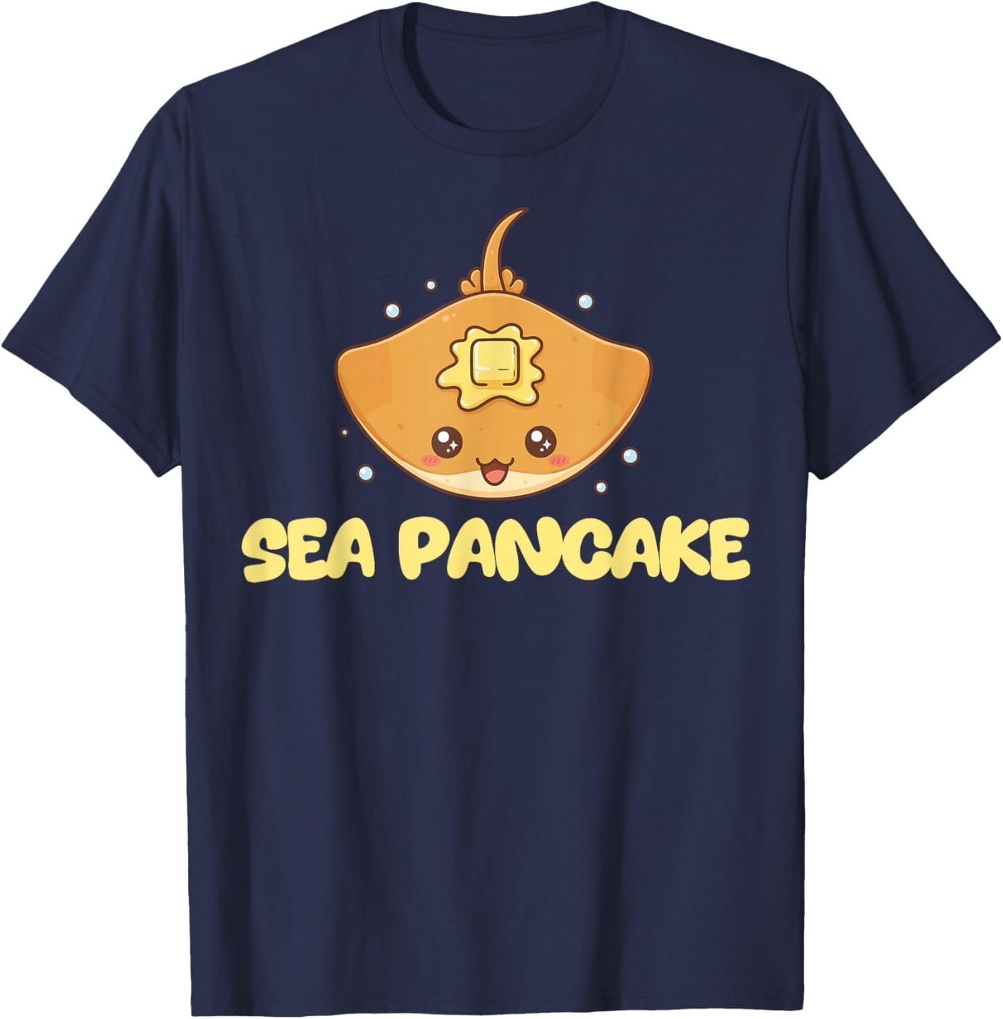 Sea Pancake Stingray Mantaray Cute T-Shirt - T-Shirt | Navy