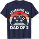 Gaming Dad of Two Promoted for 2nd Time Gamer Daddy Squared T-Shirt - T-Shirt | Navy
