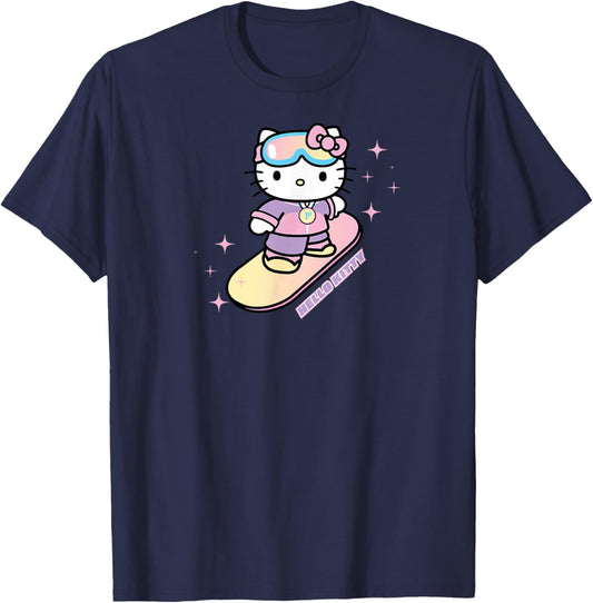 Hello Kitty Winter Sports Snowboarding T-Shirt - T-Shirt | Navy