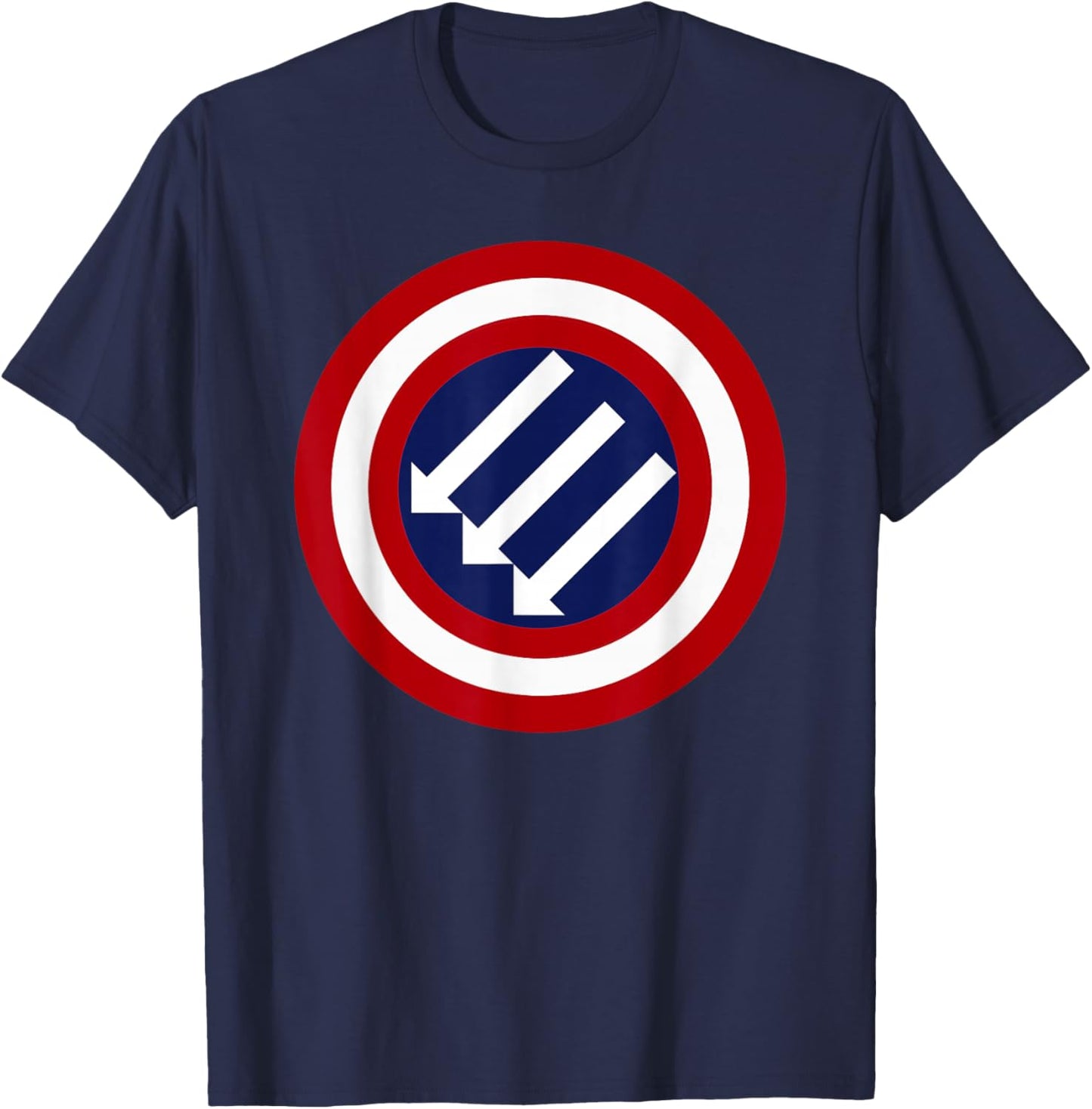 American Iron Front - Three Arrows - Stand Against Fascism T-Shirt - T-Shirt | Navy