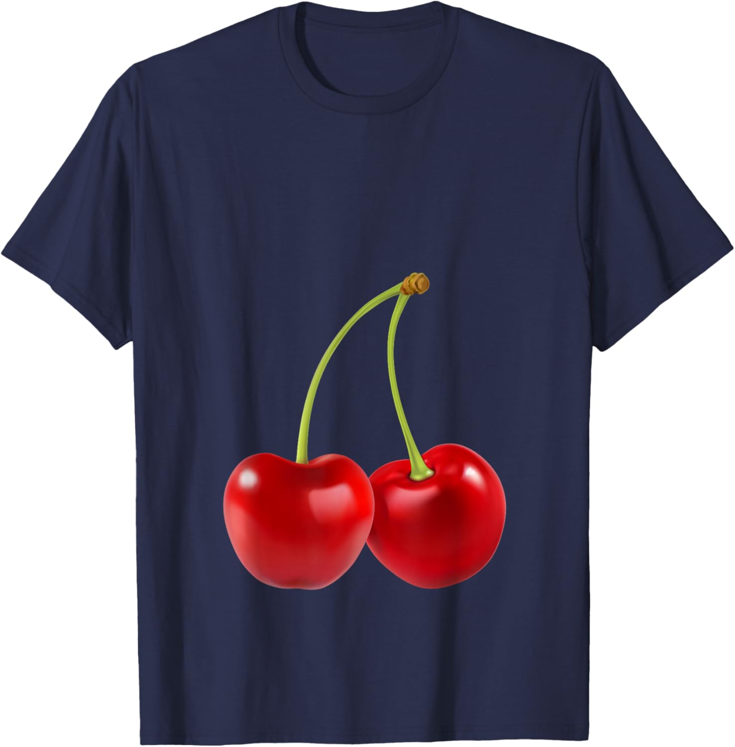 Cute Cherry Twins Baby Bump Fruit Pregnancy T-Shirt - T-Shirt | Navy