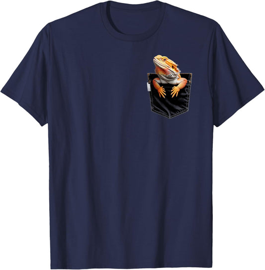Pocket Bearded Dragon Reptile Animal Beardie Bearded Dragon T-Shirt - T-Shirt | Navy