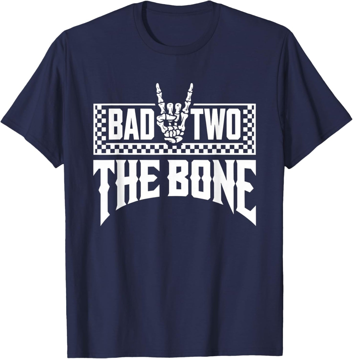 Bad Two The Bone Birthday 2 Years Old Kids Bday Party T-Shirt - T-Shirt | Navy