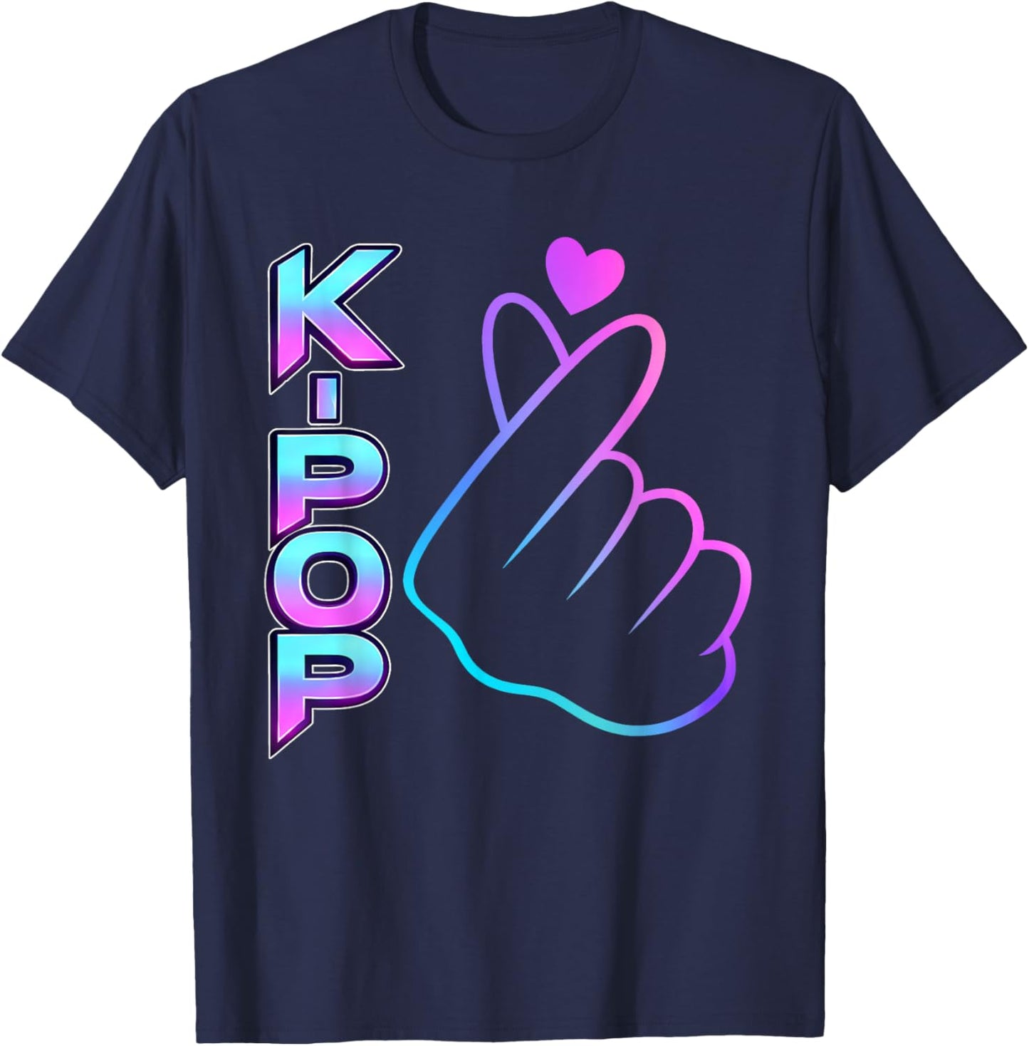 I Love You K-POP Gruop Music Fan Women Teen Boy Girl T-Shirt - T-Shirt | Navy