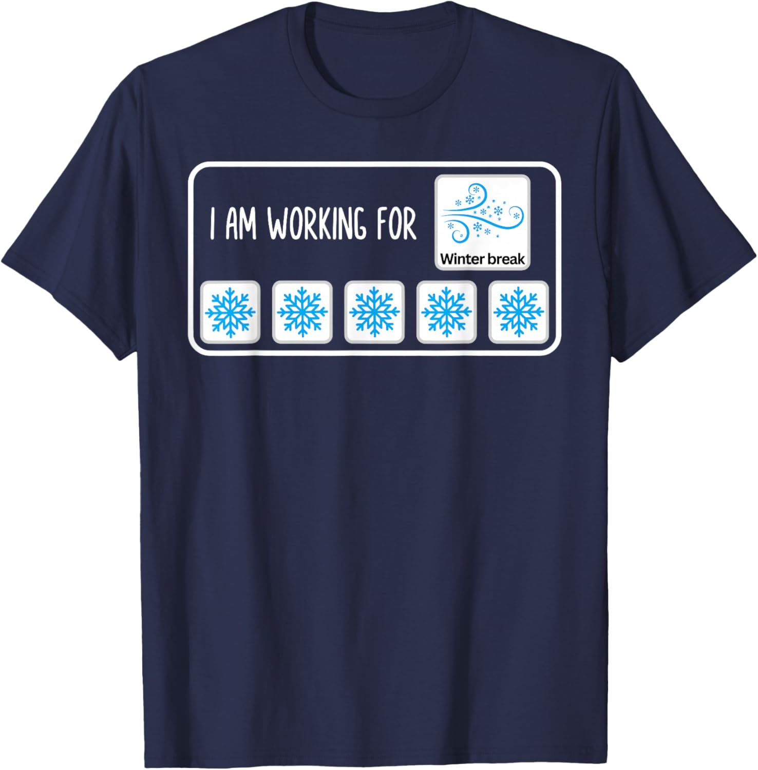 I Am Working for Winter Break Christmas SPED Teacher Xmas T-Shirt - T-Shirt | Navy