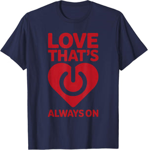 Electrician Valentine Love That’s Always On v4 Red T-Shirt - T-Shirt | Navy