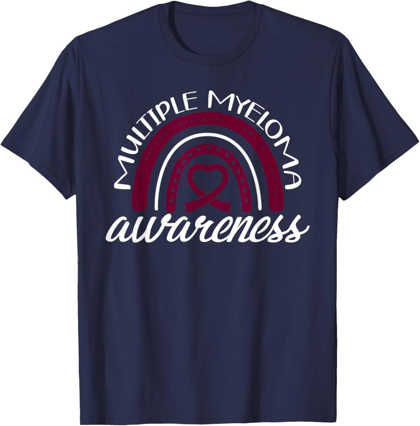 Multiple Myeloma Awareness Rainbow T-Shirt - T-Shirt | Navy