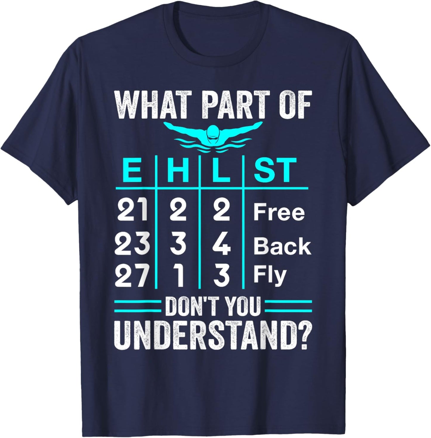 Swimming Swimmer What Part Don't You Understand Swim Team T-Shirt - T-Shirt | Navy