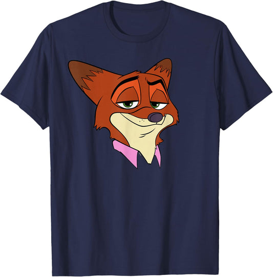 Disney Zootopia 2 Nick Wilde Big Face Halloween Costume T-Shirt - T-Shirt | Navy