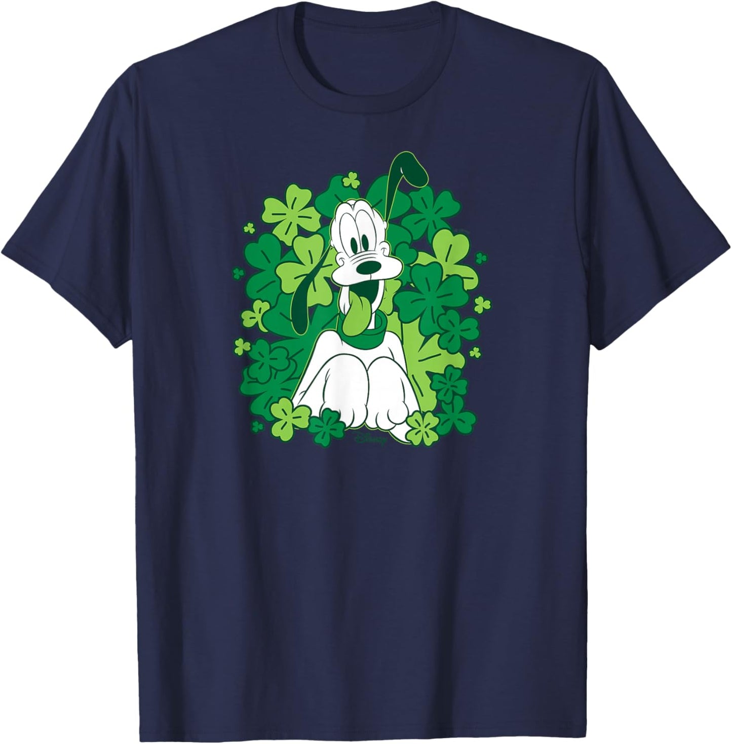 Disney Pluto St Patricks Day Lucky Clover T-Shirt - T-Shirt | Navy