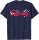 Disney Mickey & Minnie Valentine's Day Script Logo Trip T-Shirt - T-Shirt | Navy