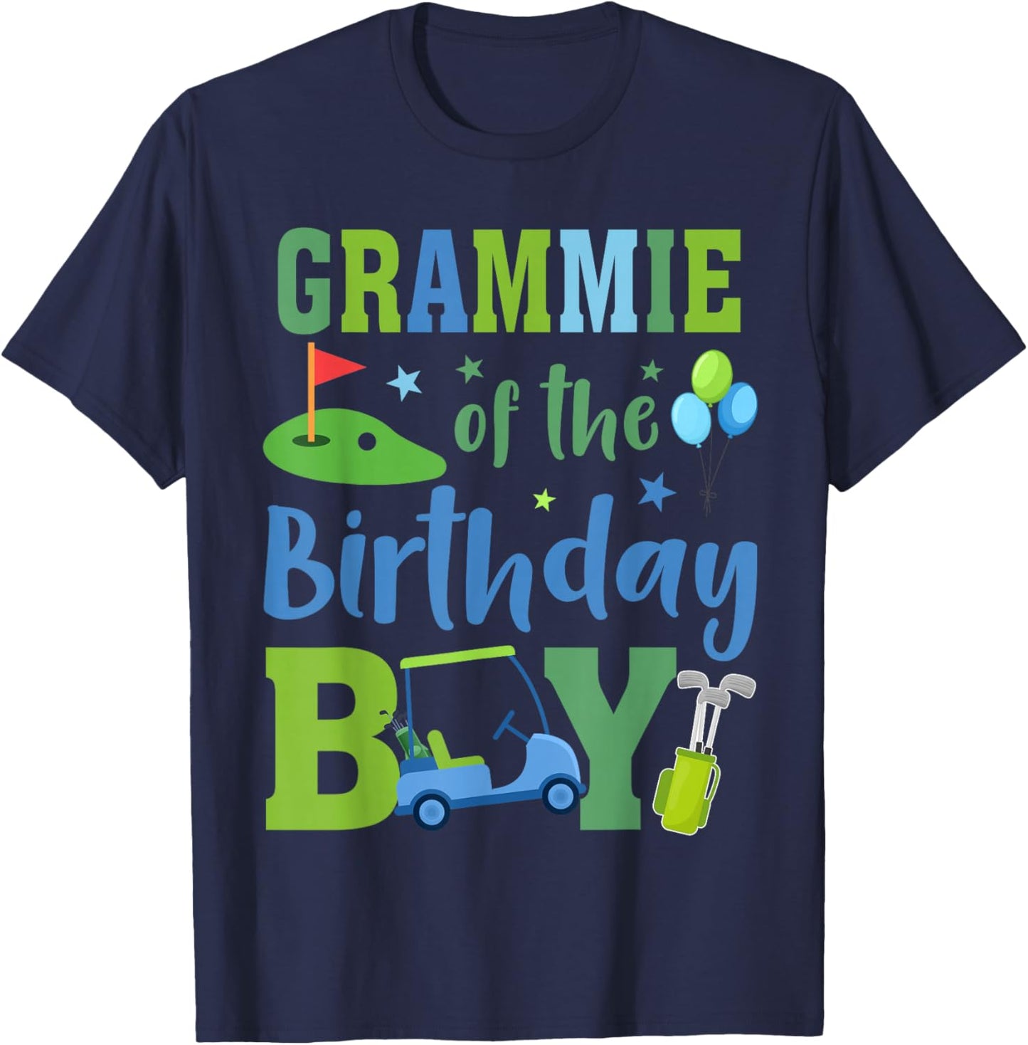 Grammie of The Birthday Boy Golf Sport Lover T-Shirt - T-Shirt | Navy