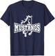 Mustangs Football School Sports Fan Team Spirit T-Shirt - T-Shirt | Navy