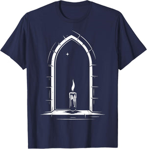 Imbolc Candle Symbol Seasonal Light Motif Pagan Festival T-Shirt - T-Shirt | Navy