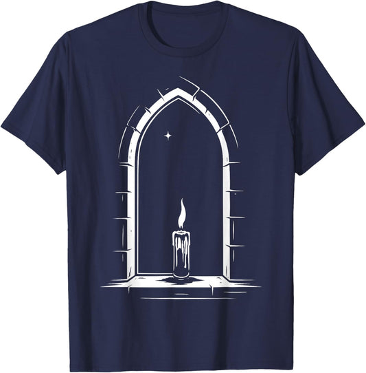 Imbolc Candle Symbol Seasonal Light Motif Pagan Festival T-Shirt - T-Shirt | Navy