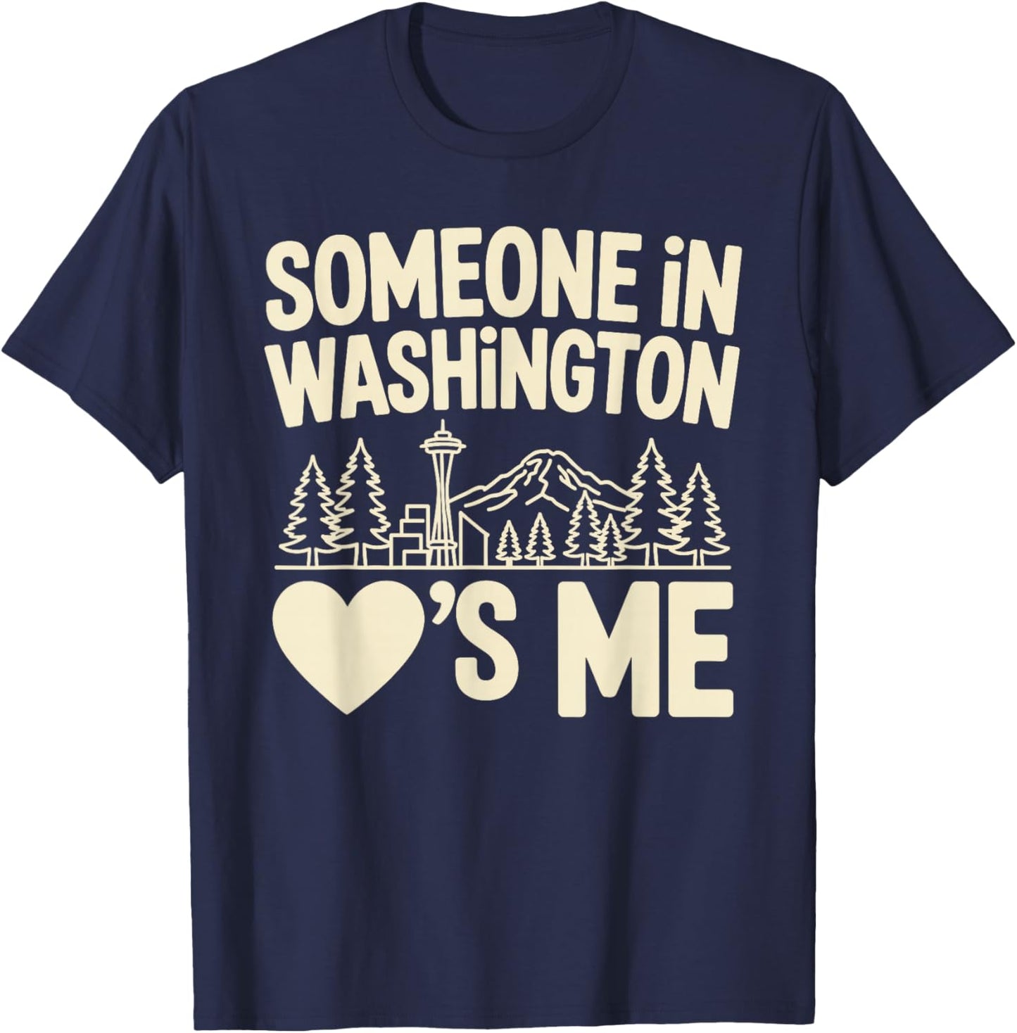 Someone in Washington Loves Me Long Distance T-Shirt - T-Shirt | Navy