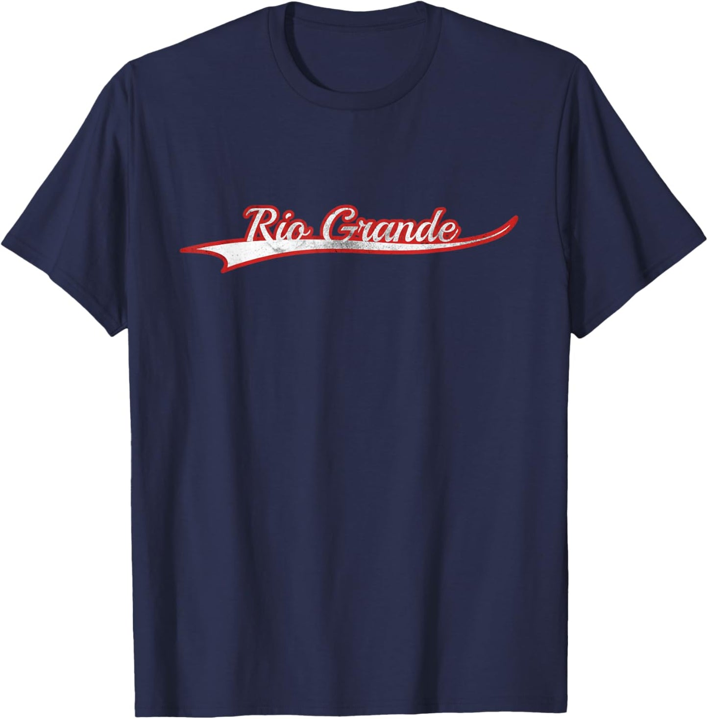 Rio Grande Ohio Vintage Varsity Distressed T-Shirt - T-Shirt | Navy