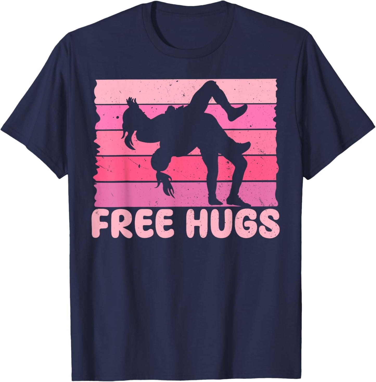Funny Free Hugs Wrestling Girl Wrestle Outfit Wrestler T-Shirt - T-Shirt | Navy