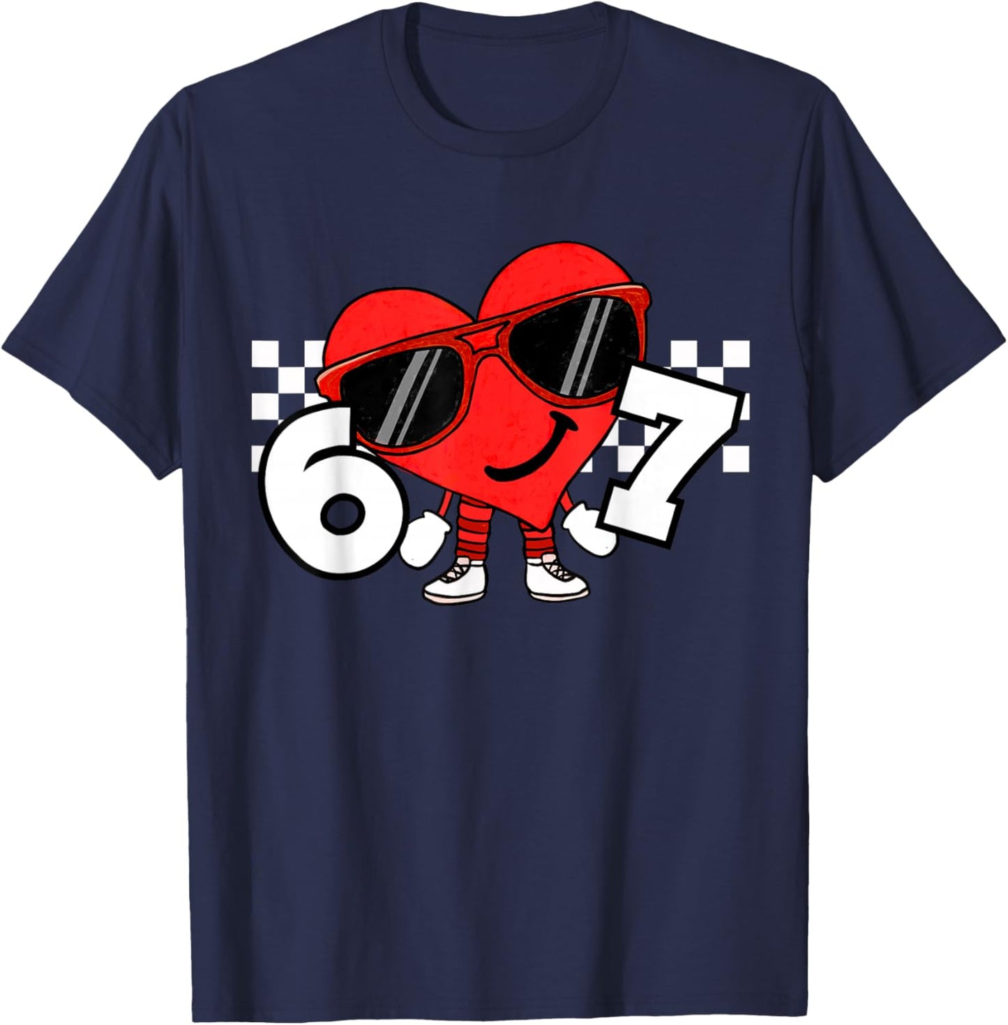 Funny Valentines Heart 67 Six Seven Boys Kids Teens T-Shirt - T-Shirt | Navy