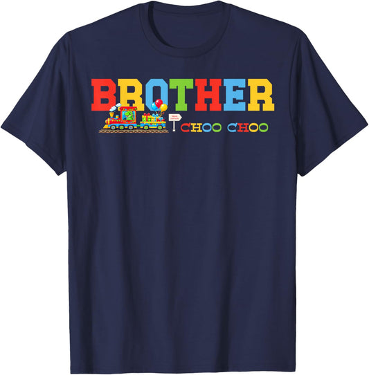 Train Birthday Brother T-Shirt - T-Shirt | Navy