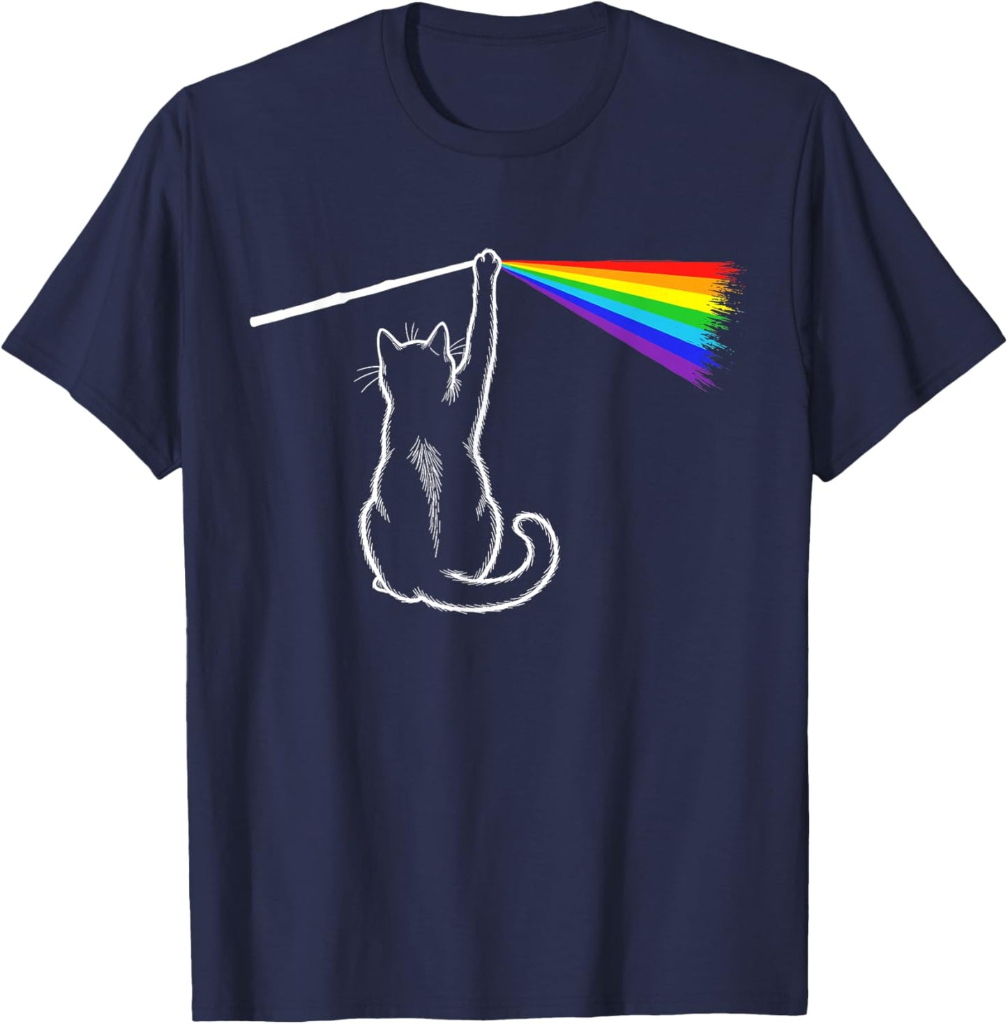 Playing with Light Cat Gift Men Kids Women Funny Cat T-Shirt - T-Shirt | Navy