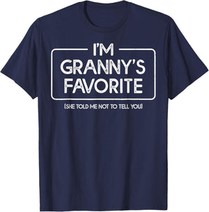 Funny Grannys Favorite Son Daughter I'm Granny's Favorite T-Shirt - T-Shirt | Navy