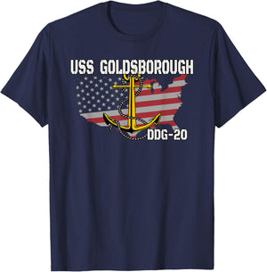 USS Goldsborough DDG-20 Destroyer Veteran Day Father Grandpa T-Shirt - T-Shirt | Navy