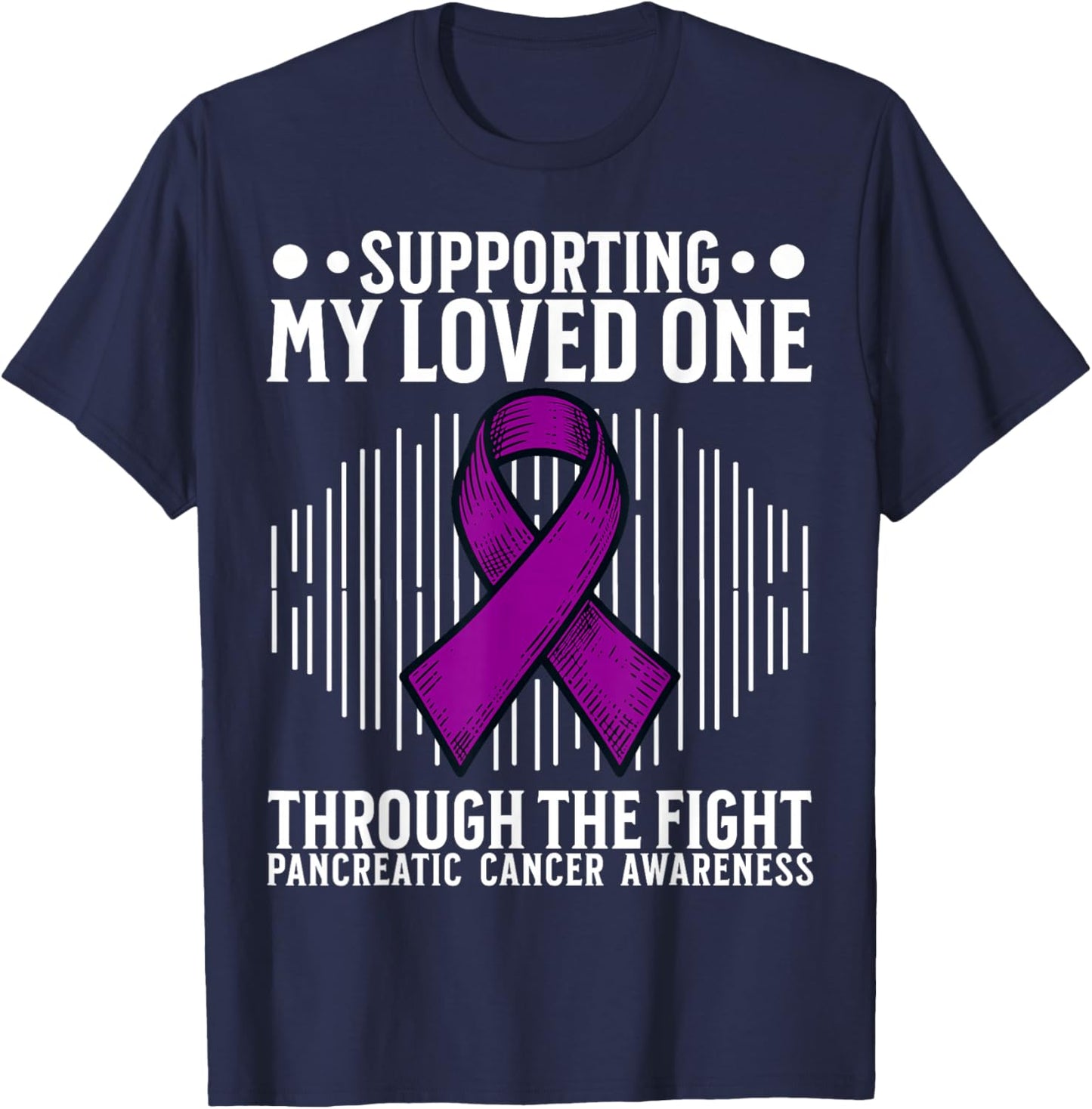 Purple Support Pancreatic Cancer Awareness Products Gifts T-Shirt - T-Shirt | Navy