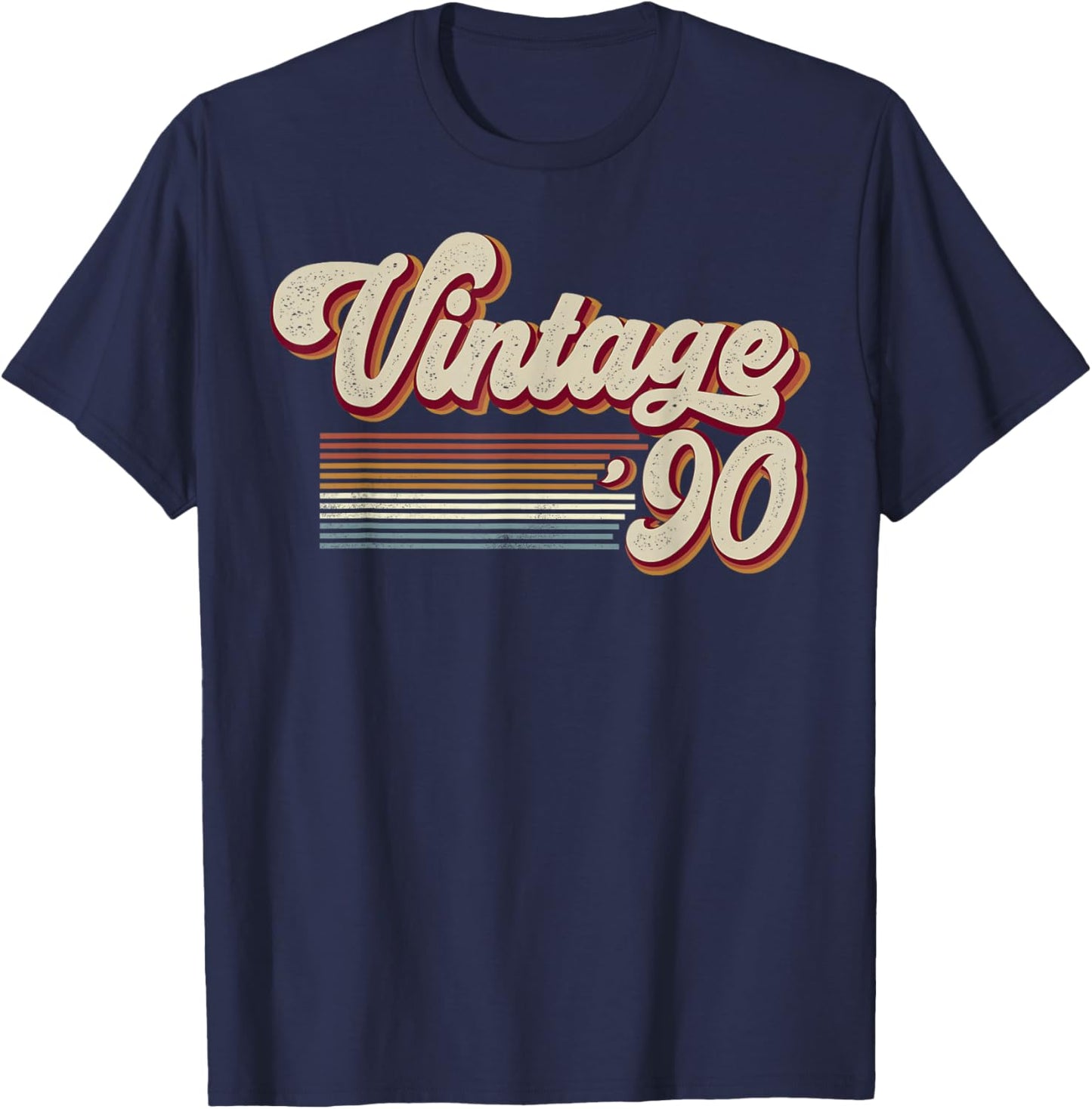 Vintage 1990 Retro Sunset Classic 36-Year-Old 36th Birthday T-Shirt - T-Shirt | Navy