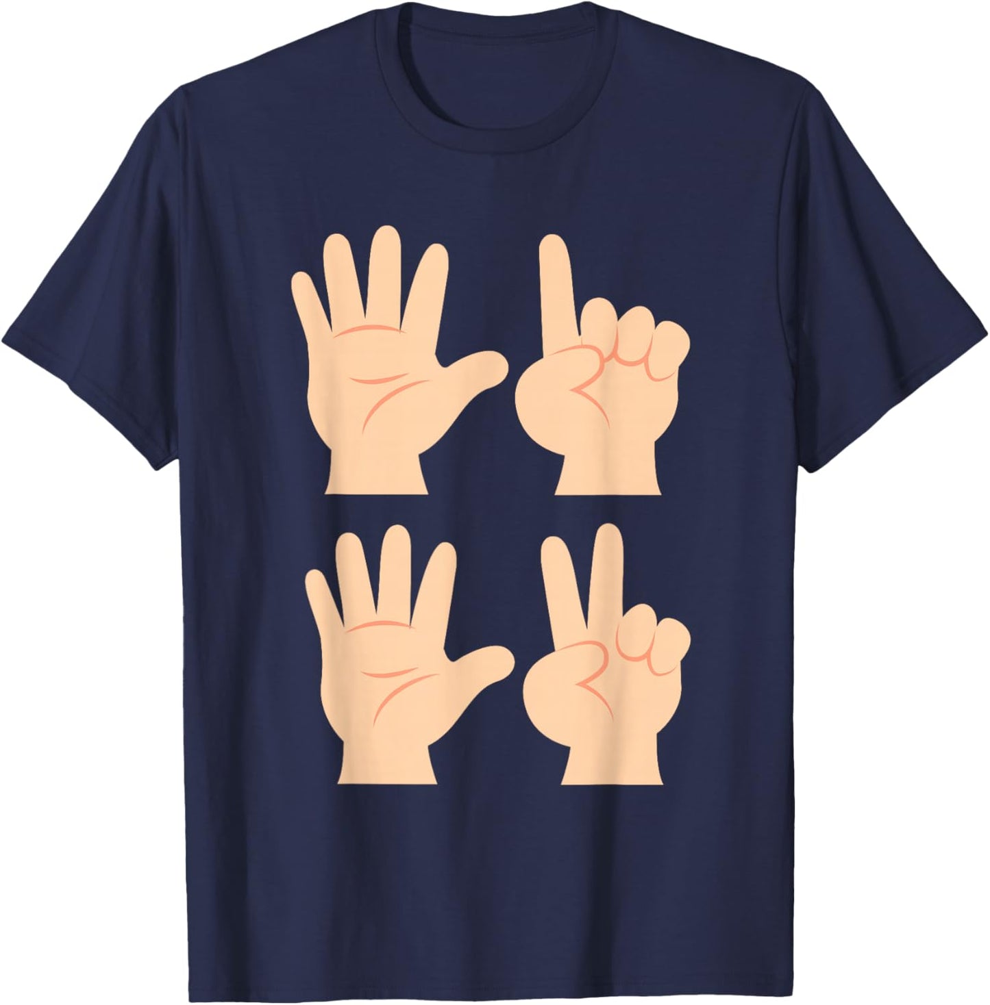 Six Seven 6 7 Meme ASL Sign Language T-Shirt - T-Shirt | Navy