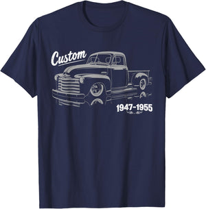 Classic Custom 3100 Truck 1947-1950 3100 Truck Silhouette T-Shirt - T-Shirt | Navy