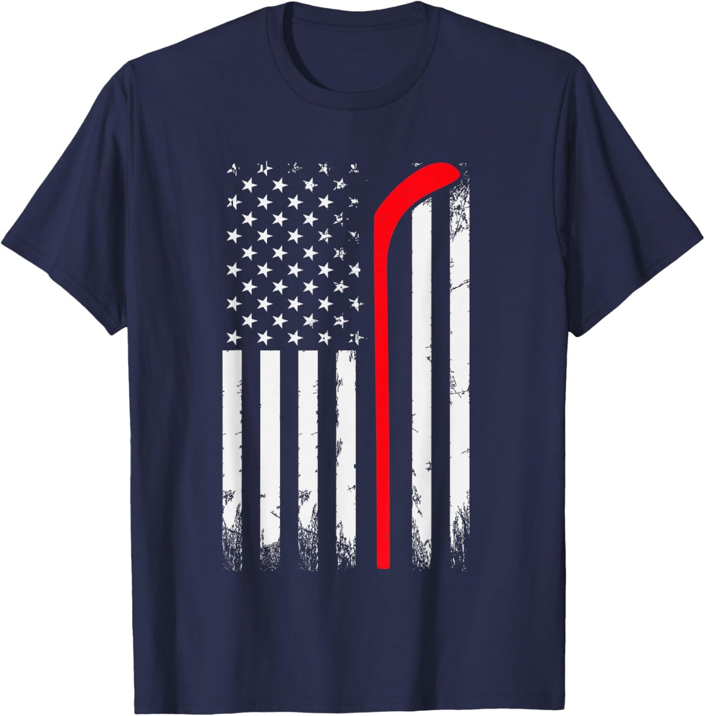 Ice Hockey US Flag Player & Fan Lovers American Ice Hockey T-Shirt - T-Shirt | Navy