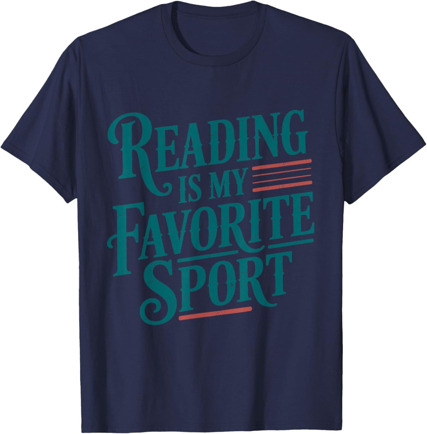 Funny Reading is My Favorite Sport Reader Book Worm T-Shirt - T-Shirt | Navy