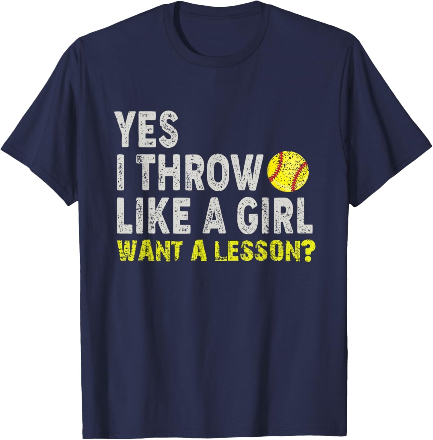 Softball Girls Throw Like Champions T-Shirt - T-Shirt | Navy