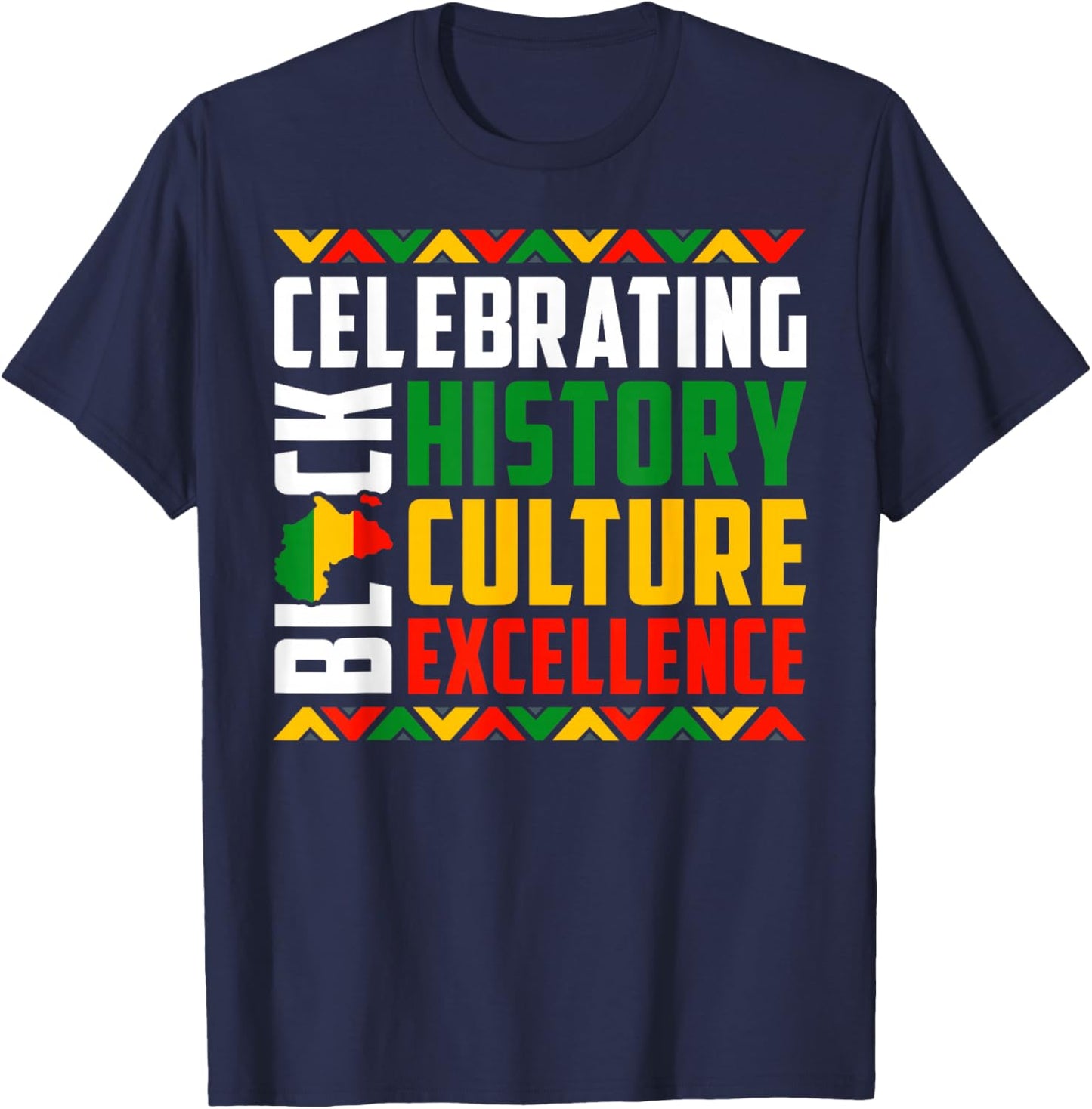Celebrating Black History Month Afro African Men Women Kids T-Shirt - T-Shirt | Navy