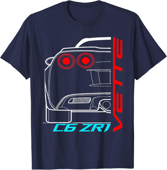 C6 ZR1 Sports Classic Vintage Old Car T-Shirt - T-Shirt | Navy