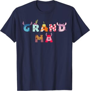 Disney Lilo & Stitch Grandma Birthday Gift Family Trip T-Shirt - T-Shirt | Navy