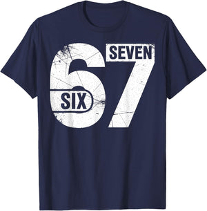 Six Seven 67 Funny Meme T-Shirt - T-Shirt | Navy