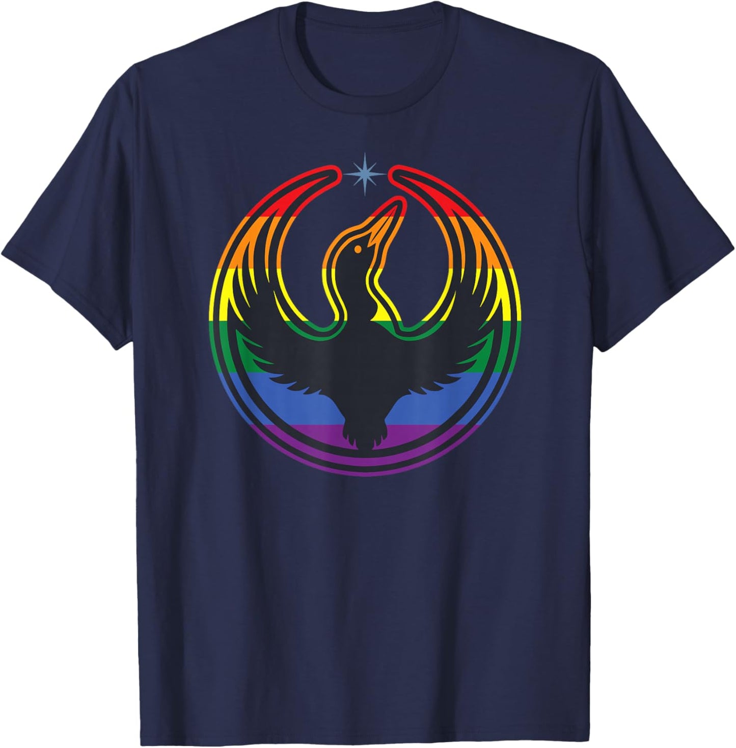 Minnesota Rebel Loon Alliance LGBTQ Rainbow Resist T-Shirt - T-Shirt | Navy