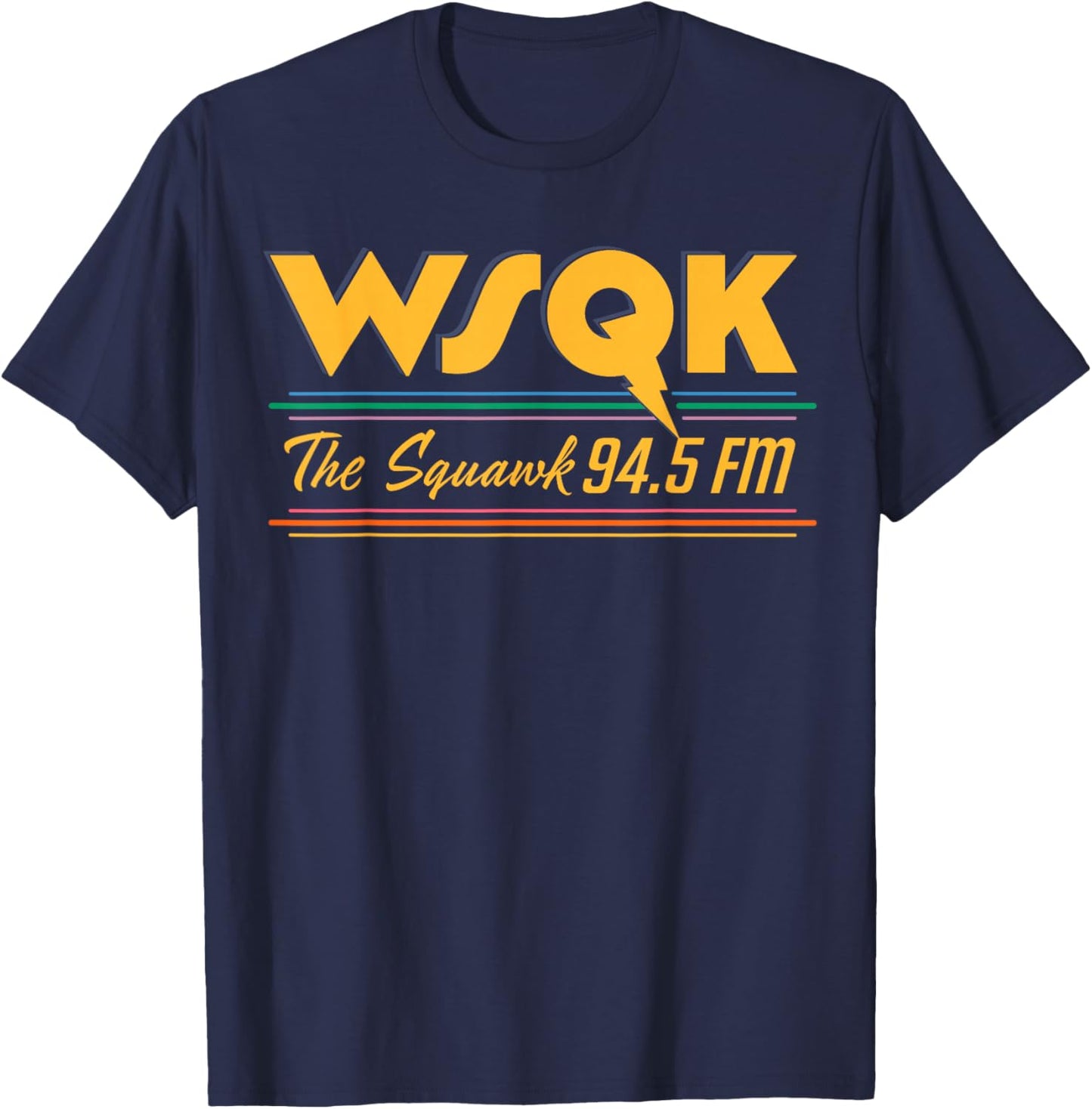 Stranger Things Season 5 WSQK The Squawk 94.5 FM Retro Logo T-Shirt - T-Shirt | Navy