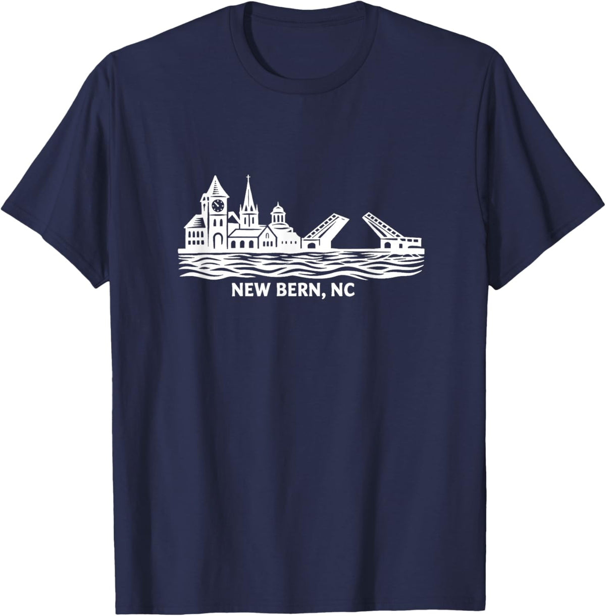 New Bern Skyline T-Shirt - T-Shirt | Navy