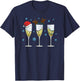 Funny Christmas Men Women Champagne Ugly Christmas T-Shirt - T-Shirt | Navy