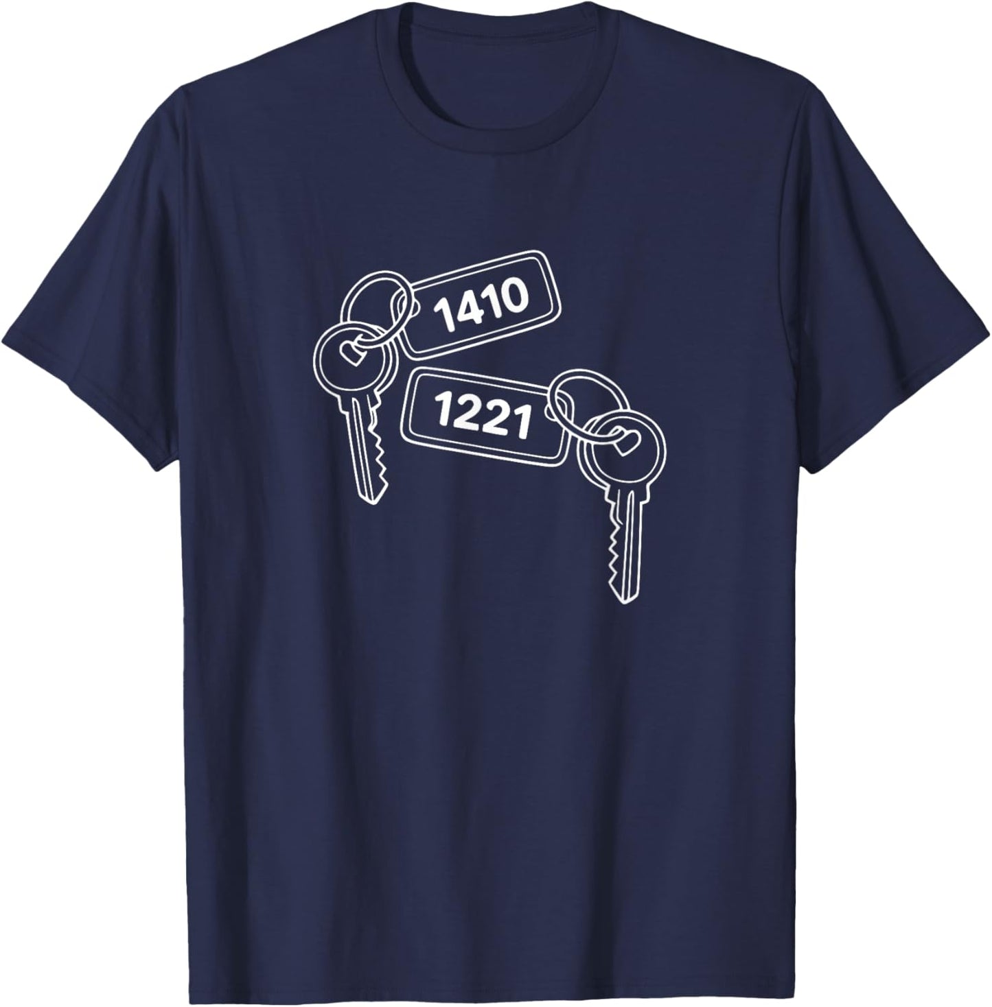1410 1221 Heart Keys T-Shirt - T-Shirt | Navy
