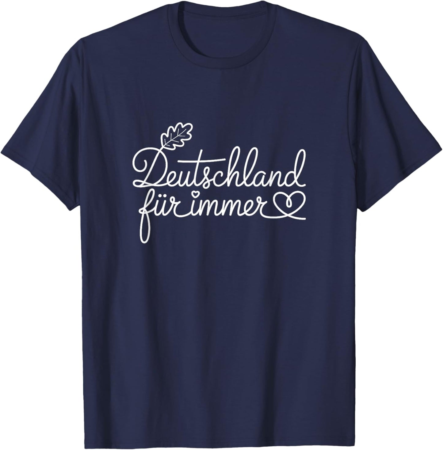 Germany is Forever - German Patriotic Heart Line Art T-Shirt - T-Shirt | Navy