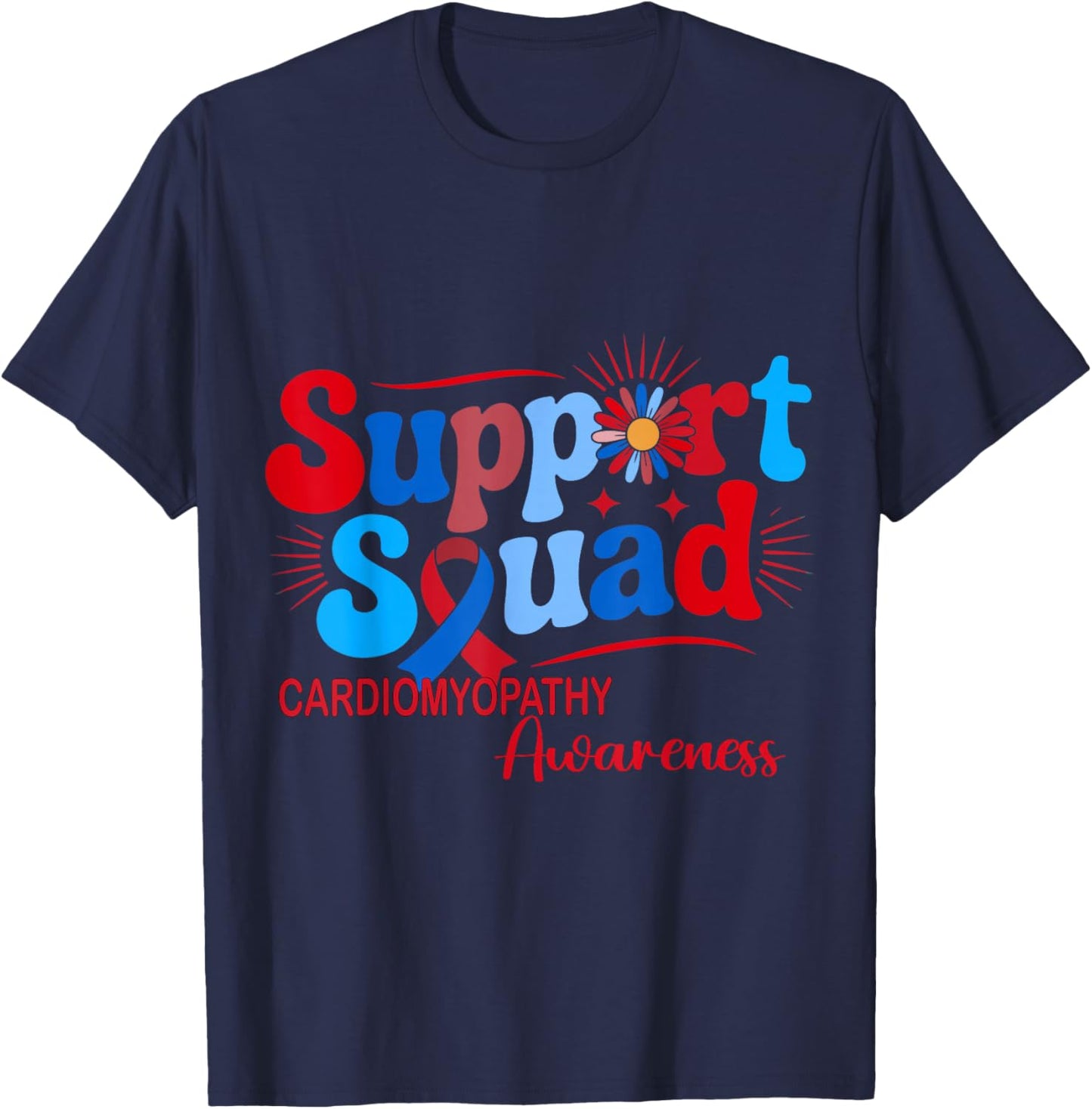 Cardiomyopathy Support Squad Awareness T-Shirt - T-Shirt | Navy