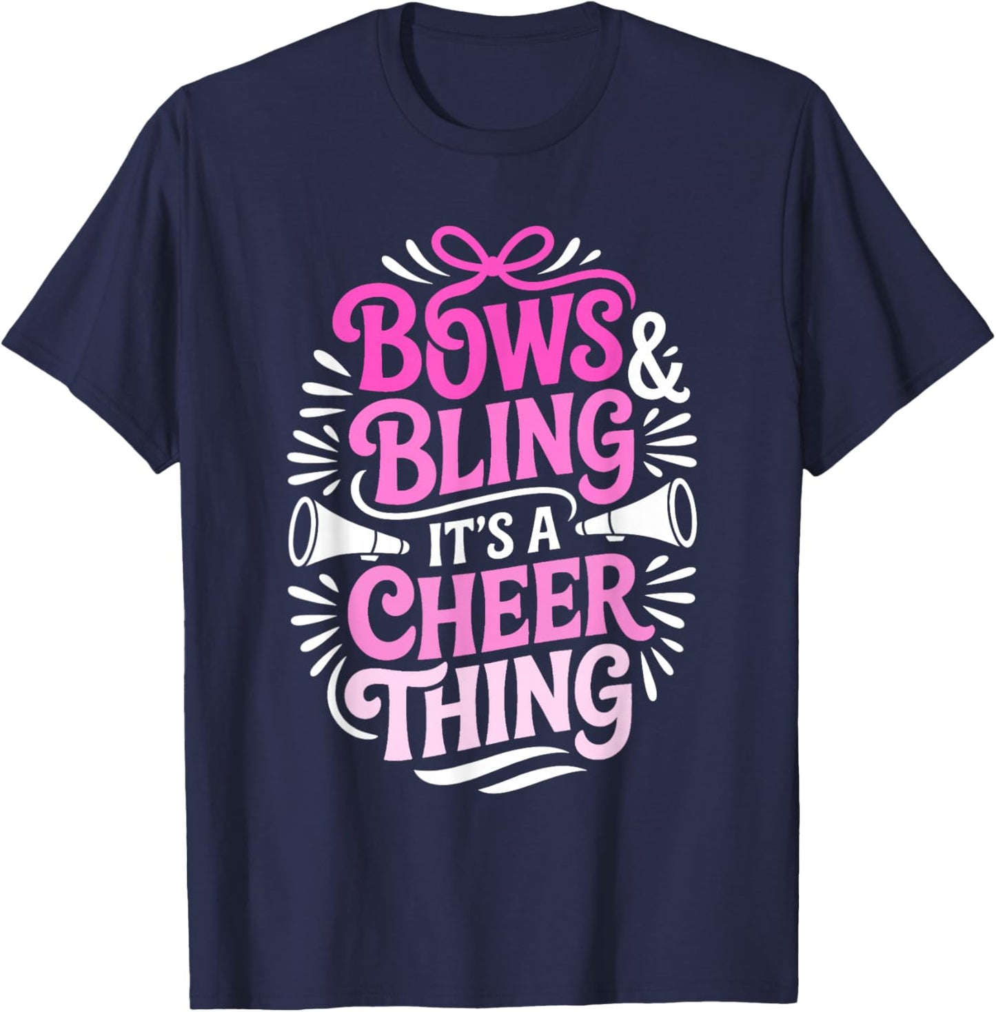 Bows & Bling It's A Cheer Thing Cheerleading T-Shirt - T-Shirt | Navy
