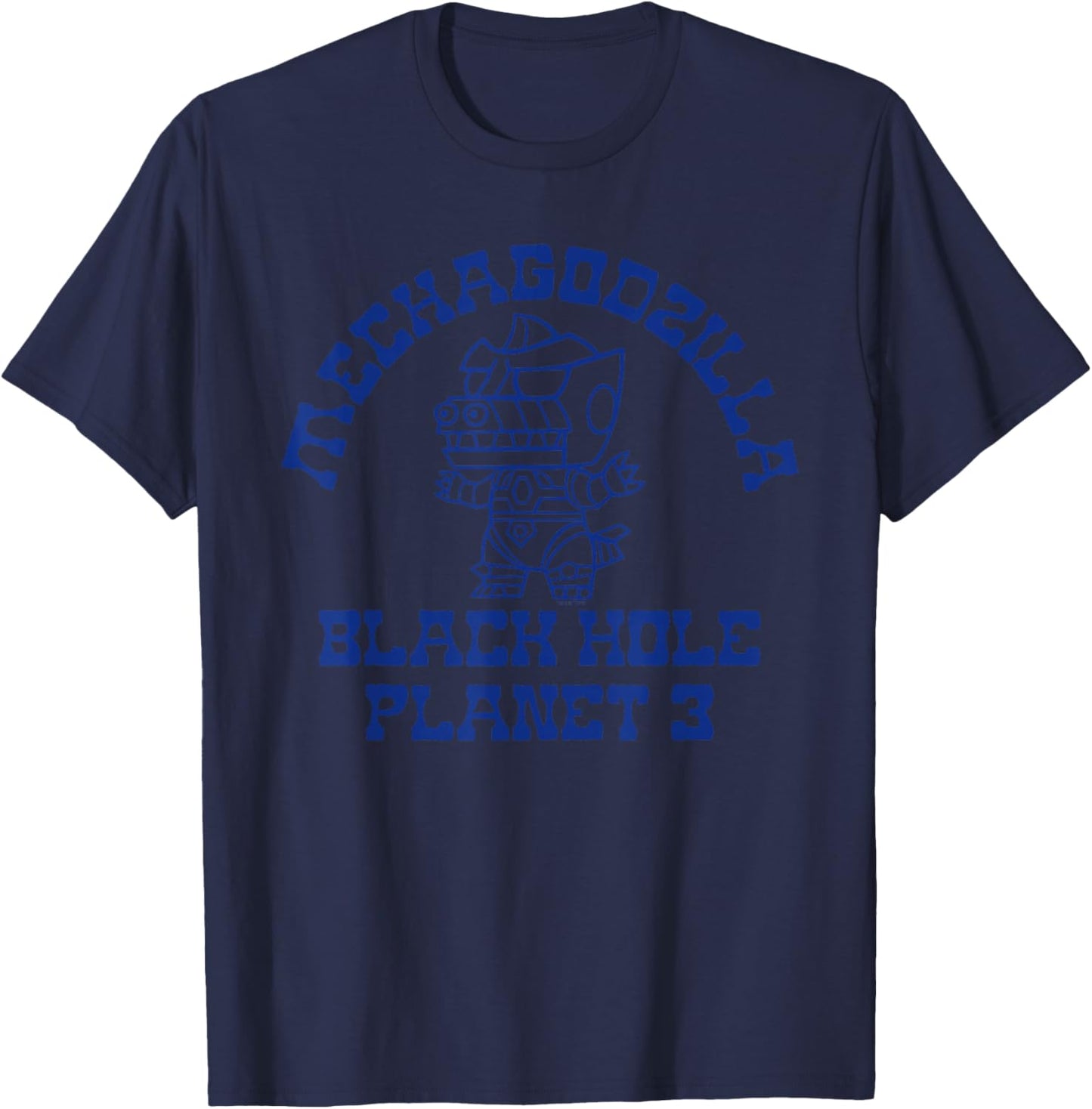 Godzilla Mechagodzilla Chibi Varsity Mascot Style Monster T-Shirt - T-Shirt | Navy