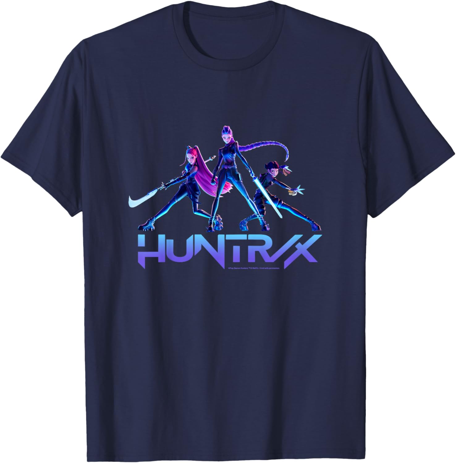 Kpop Demon Hunters Huntrix Ready for Battle Poses T-Shirt - T-Shirt | Navy