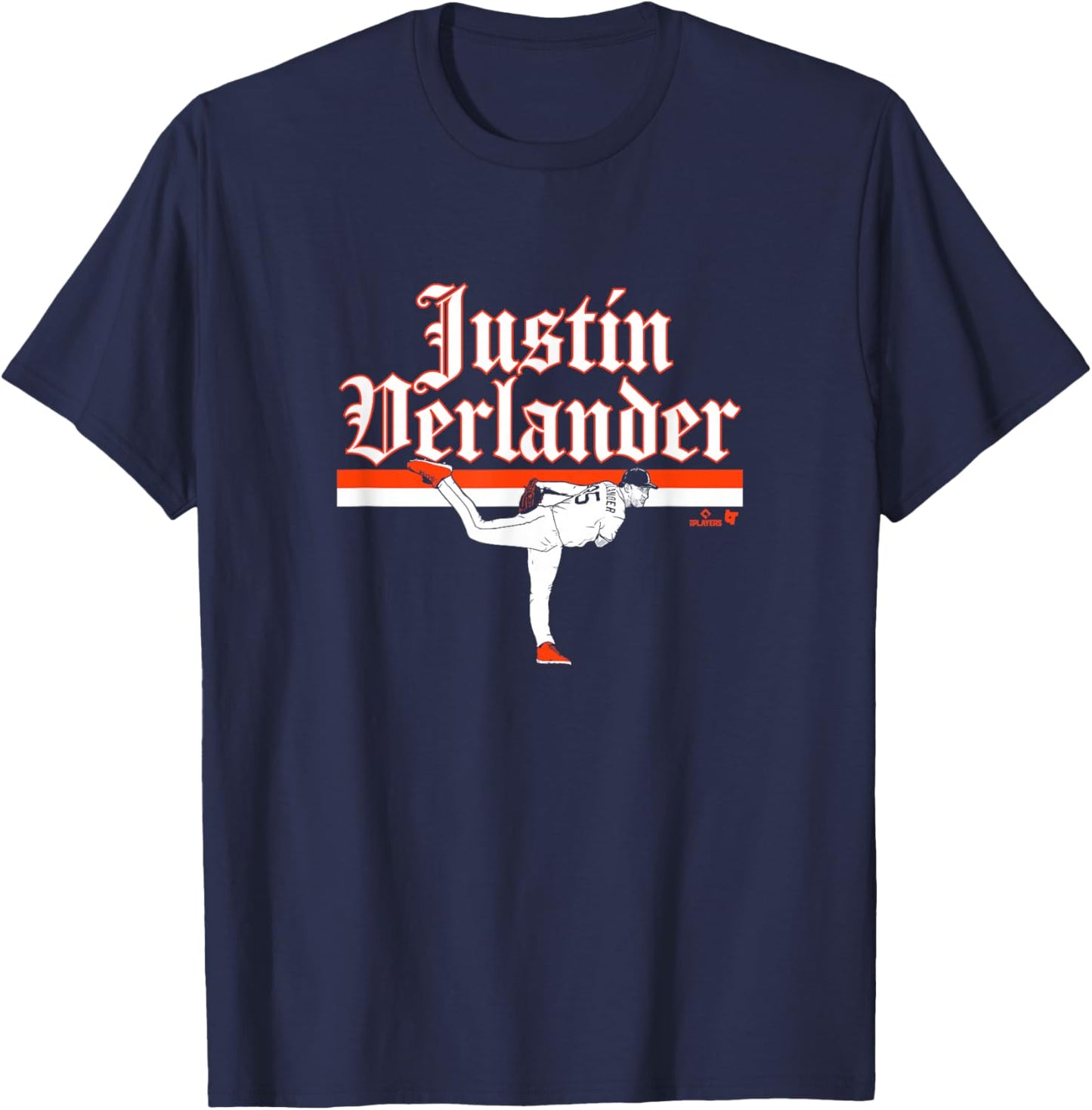 Justin Verlander - Ace Pose - Detroit Baseball T-Shirt - T-Shirt | Navy