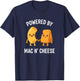 Powered By Mac N' Cheese Funny Food Lover Macaroni Cheese T-Shirt - T-Shirt | Navy